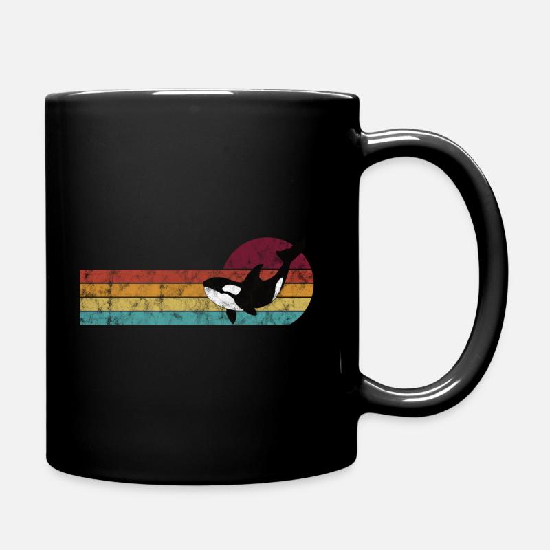 Orca killer whale killer whale gift retro whale ocean - Full Colour Mug - black