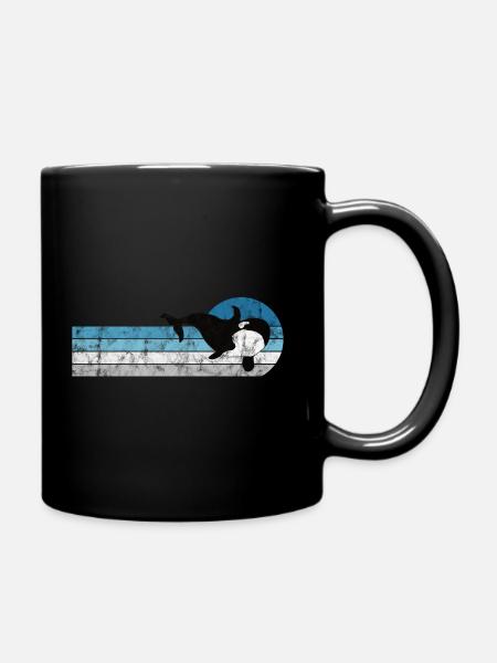 Orca Schwertwal Killerwal Geschenk Retro Wal Ozean - Tasse einfarbig - Schwarz