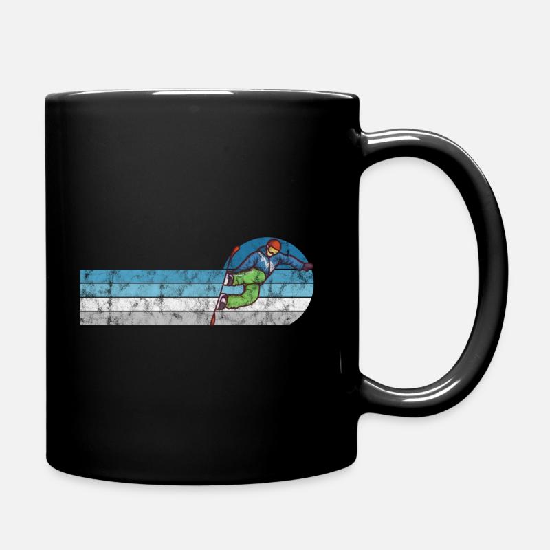 Snowboard Snowboarder Snowboarding Retro Gift - Full Colour Mug - black