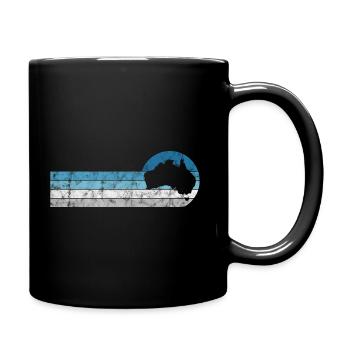 Australia Continent Retro Outback Gift Map - Full Colour Mug - black - Right