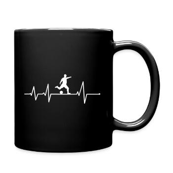Herzschlag Fußball Fußballspieler Fußballer EKG - Tasse einfarbig - Schwarz - Rechts