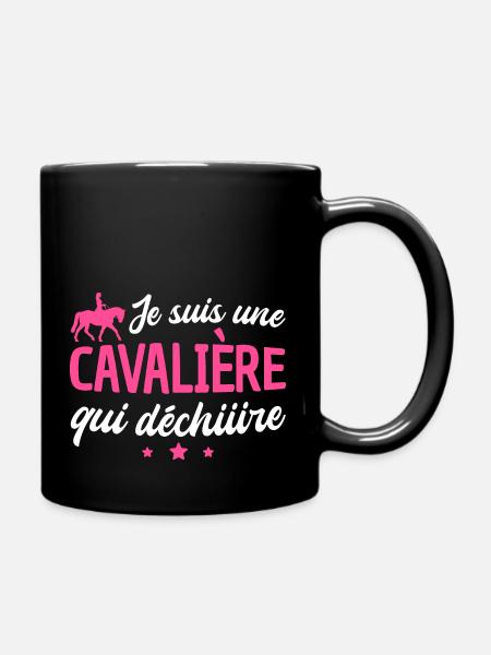 je suis une cavalière qui déchire - Mug uni - noir