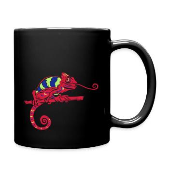 chamaeleon - Tasse einfarbig - Schwarz - Rechts