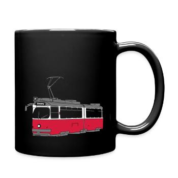 Vienna Tram - Full Colour Mug - black - Right