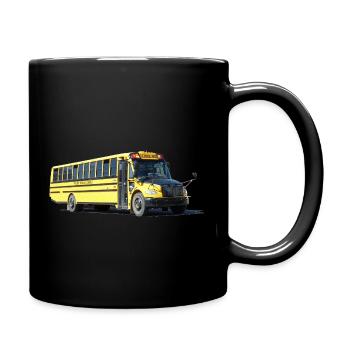 Schulbus - Tasse einfarbig - Schwarz - Rechts