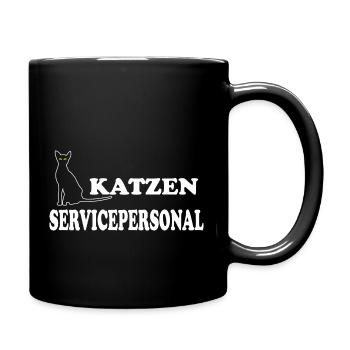 Katzen Personal Katzenhalter - Tasse einfarbig - Schwarz - Rechts