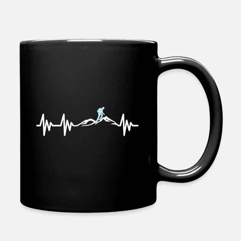 Mountaineering Mountains Hiking Climbing - Full Colour Mug - black
