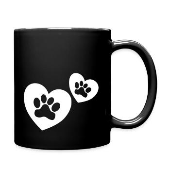 Herzschlag Hund Dog Frequenz Puls EKG - Tasse einfarbig - Schwarz - Rechts