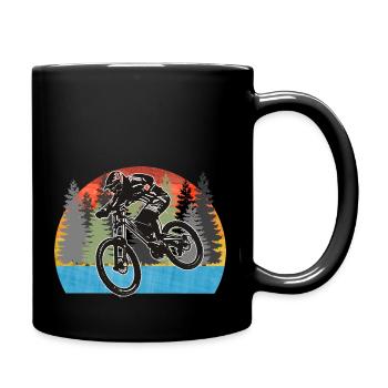 Mountainbike Wald - Tasse einfarbig - Schwarz - Rechts