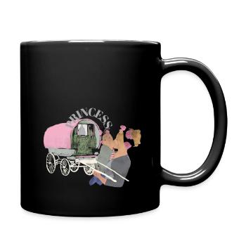princesse, princes gitans mère et enfant peinture à la main - Mug uni - noir - Droite