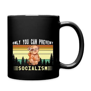 Socialism Capitalism Cartoon America Teddy vintage - Tasse einfarbig - Schwarz - Rechts