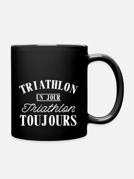 Triathlon un jour Cadeau humour personnalisé - Mug uni - noir