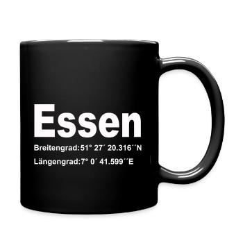 Essen, Stadt im Ruhrgebiet - Tasse einfarbig - Schwarz - Rechts