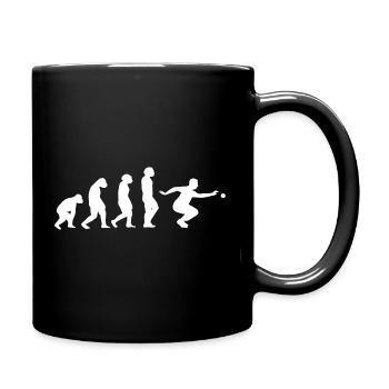 Boule Petanque Boccia Evolution Geschenkidee - Tasse einfarbig - Schwarz - Rechts