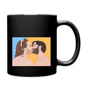 Kissing 1 - Avec arrière-plan - Mug uni - noir - Droite