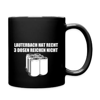 Lauterbach 3 dosen reichen nicht impfung Bier - Tasse einfarbig - Schwarz - Rechts