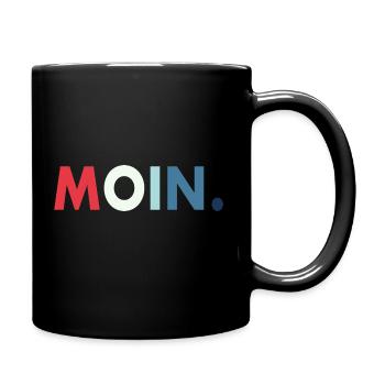 Moin Geschenk Retro - Tasse einfarbig - Schwarz - Rechts