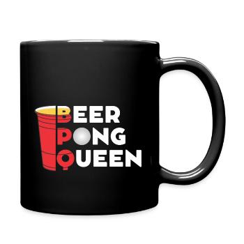 Beerpong queen - Tasse einfarbig - Schwarz - Rechts