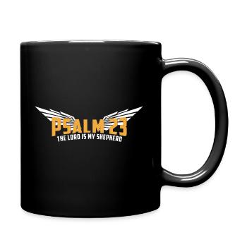 Psalm 23 The Lord is my Shepherd - Full Colour Mug - black - Right