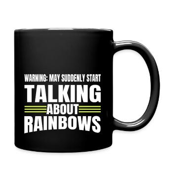 birthday lesbian humor funny rainbow present - Full Colour Mug - black - Right