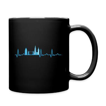 Herzschlag London Skyline England Heartbeat - Full Colour Mug - black - Right