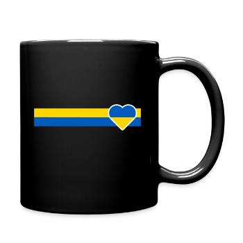 Ukraine ruban bleu-jaune avec cœur - Mug uni - noir - Droite