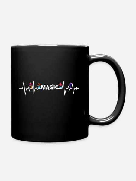 Magic Mushroom Psychedelischer Herzschlag Pilz - Tasse einfarbig - Schwarz