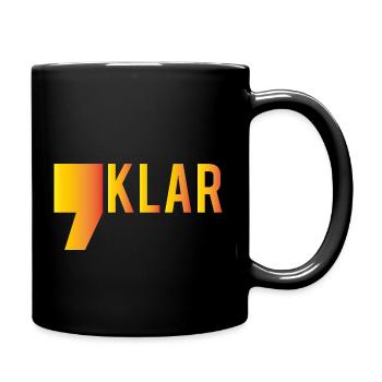 komma klar orange verlauf - Tasse einfarbig - Schwarz - Rechts