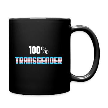 100% Transgender Trans Pride LGBTQ - Full Colour Mug - black - Right