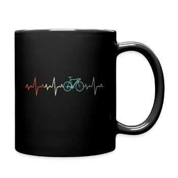 Fahrrad Herzschlag Rad Retro Radfahrer - Tasse einfarbig - Schwarz - Rechts
