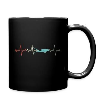 Plongeurs Dive Heartbeat Retro Vintage Scuba - Mug uni - noir - Droite