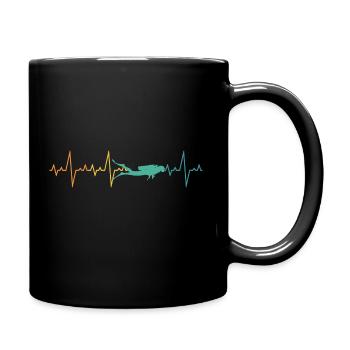 Tauchen Herzschlag Taucher diving - Tasse einfarbig - Schwarz - Rechts