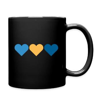 3 Herzen. Herzmensch. Liebe. - Tasse einfarbig - Schwarz - Rechts