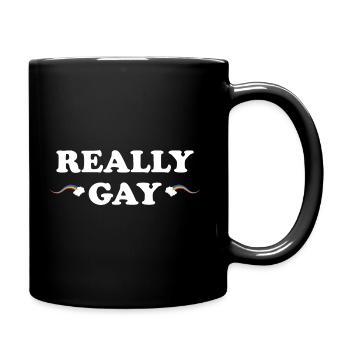 Really Gay Regenbogen Wolke - Tasse einfarbig - Schwarz - Rechts
