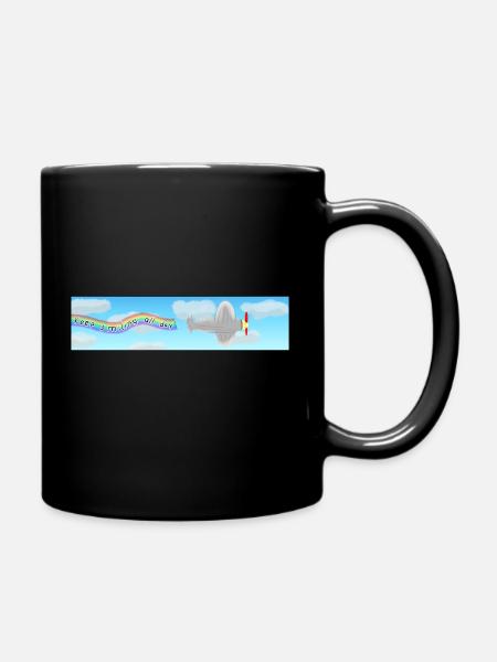 keep smiling all day Flieger - Tasse einfarbig - Schwarz