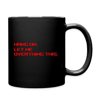 red hang - Full Colour Mug - black - Right