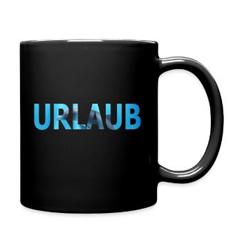 Urlaub Delfin - Tasse einfarbig - Schwarz - Rechts