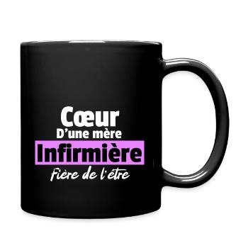 Fière d'être infirmière - Mug uni - noir - Droite