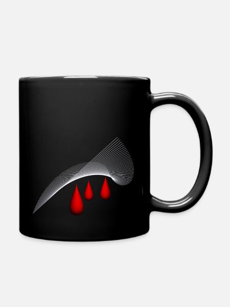 rote Tränen, red teardrops - Tasse einfarbig - Schwarz
