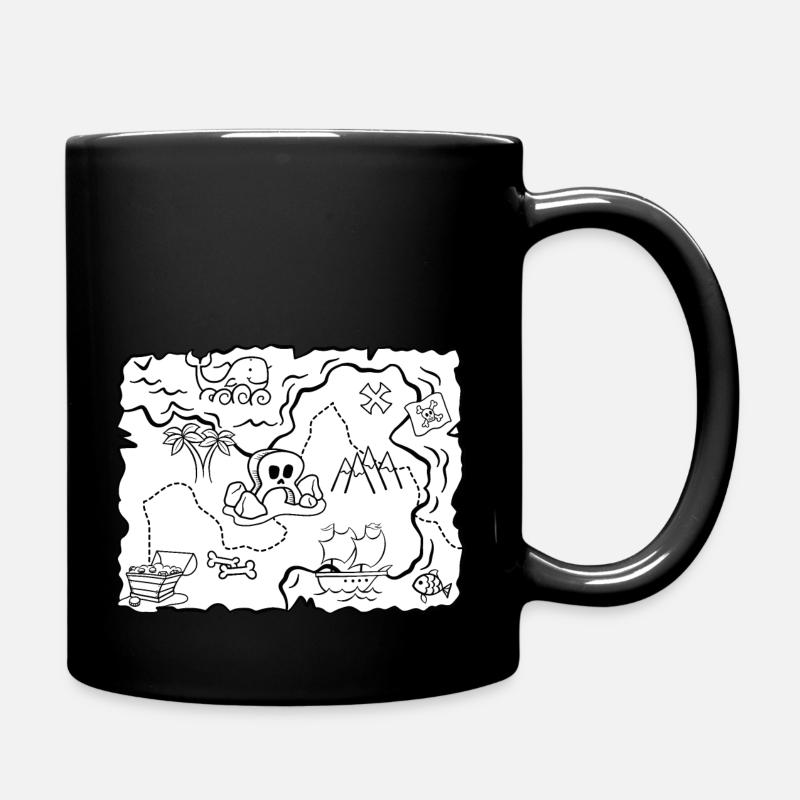 Pirate Adventure Treasure Map - Full Colour Mug - black