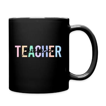Teacher preschool back to school - Full Colour Mug - black - Right