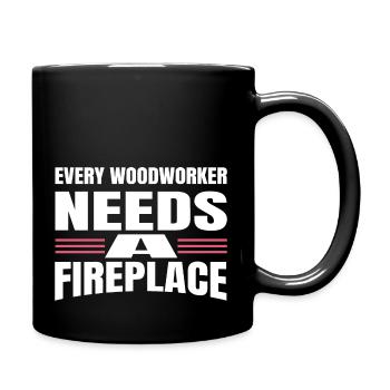 wood funny birthday present idea carpenter tshirts - Full Colour Mug - black - Right