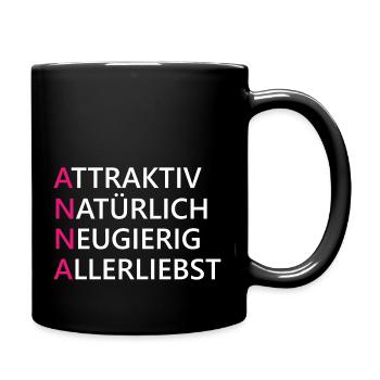 Anna Name Geschenk - Tasse einfarbig - Schwarz - Rechts