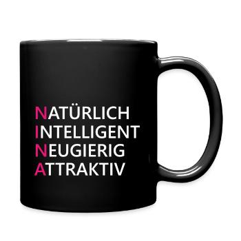 Nina Name Geschenk - Tasse einfarbig - Schwarz - Rechts