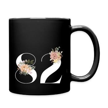 82nd Anniversary Flowers (Gift of 82 years) - Full Colour Mug - black - Right