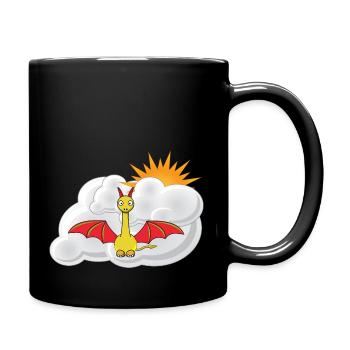 Dragon for baby, playful children's theme - Full Colour Mug - black - Right