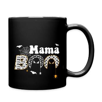 Mama Boo Halloween With Spiders And Ghosts - Mug uni - noir - Droite