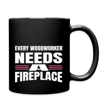 carpenter quotes tshirts chainsaw grab happy - Full Colour Mug - black - Right