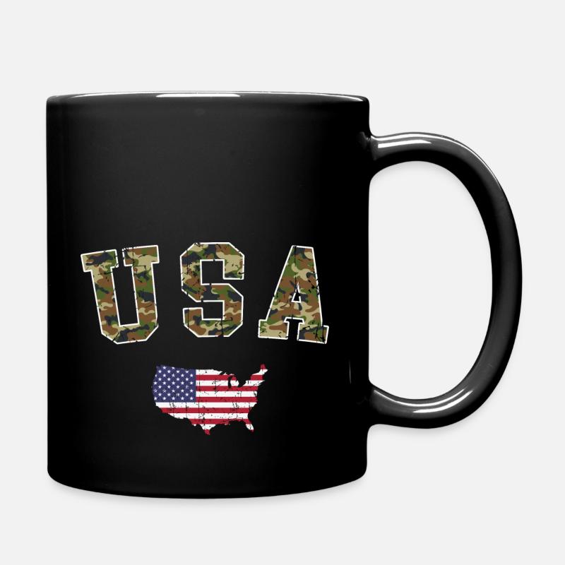 Carte des États-Unis Drapeau de modèle militaire - Mug uni - noir
