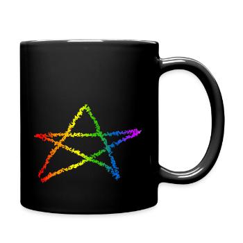 Pentagramme arc-en-ciel couleurs gothique gothique gothique occulte - Mug uni - noir - Droite